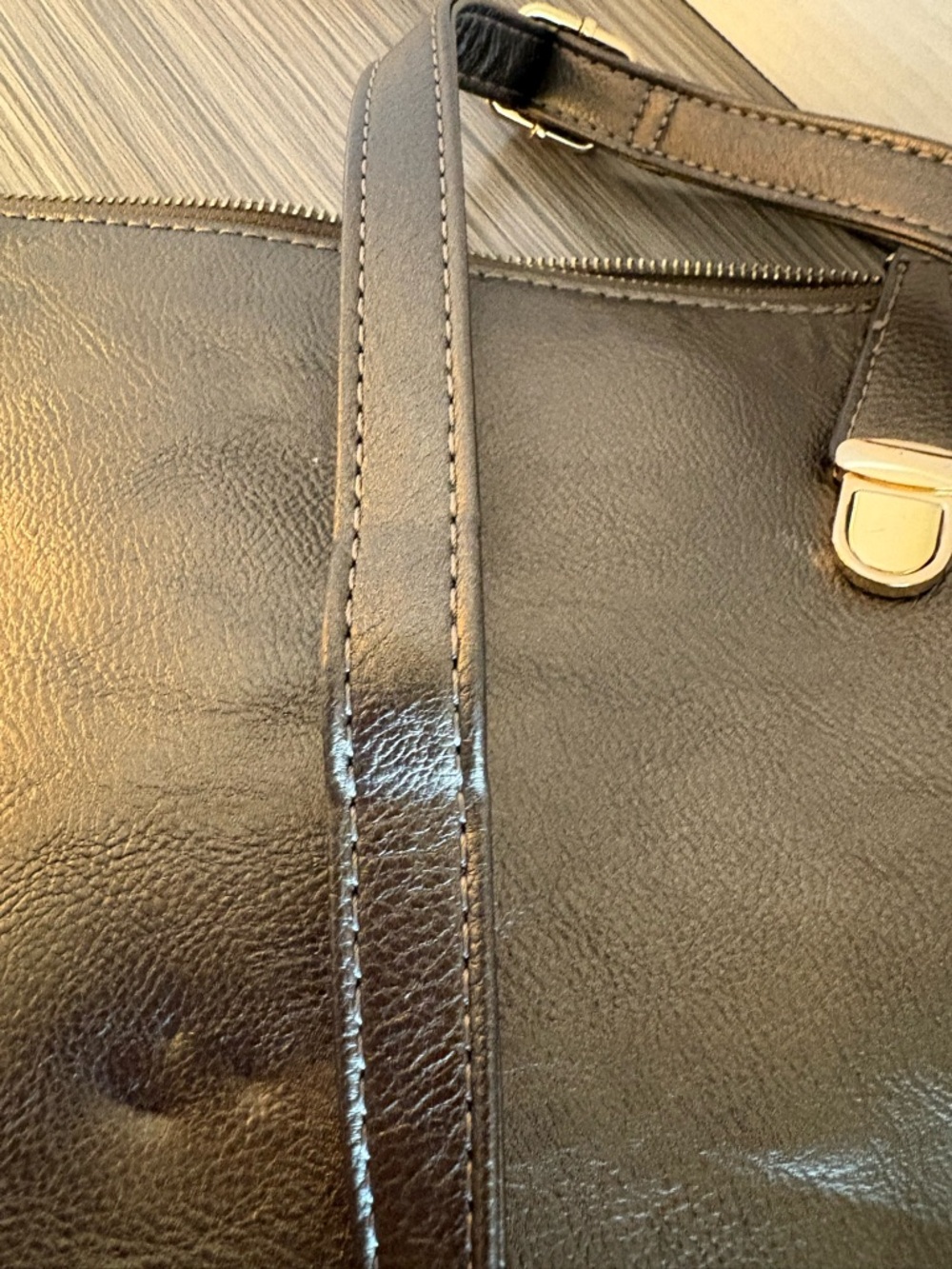 Kate Spade New York Brown Bronze Leather Crossbody Purse Bag Zipper Broken - Picture 11 of 11